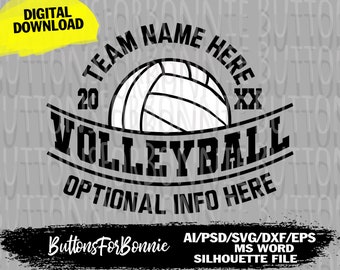 Volleyball Svg, volleyball vector, volleyball emblem, volleyball camp, volleyball logo, digital cutting file, name, team name, shirt design