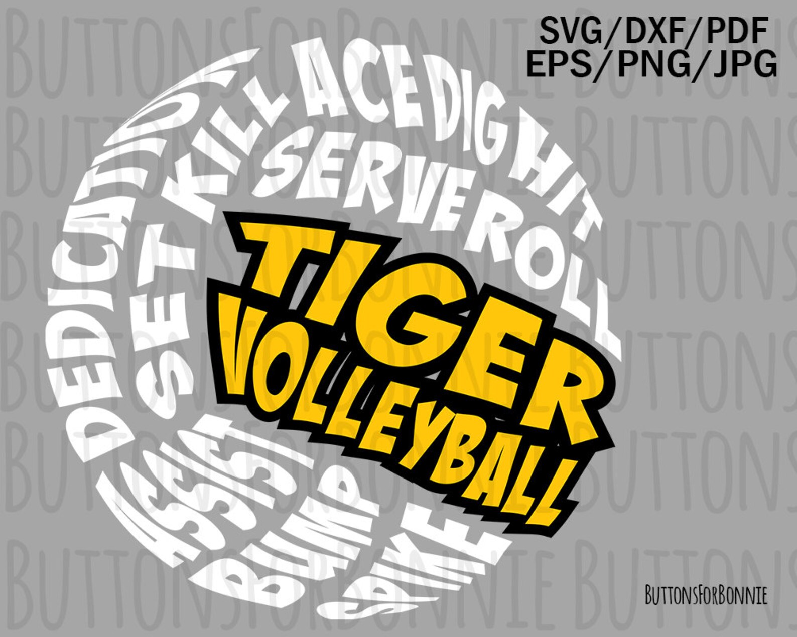 TIGER Volleyball SVG Volleyball Mom Volleyball Svg Tiger Etsy