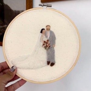 Family Felted Portrait- In Hoop- 7&quot;