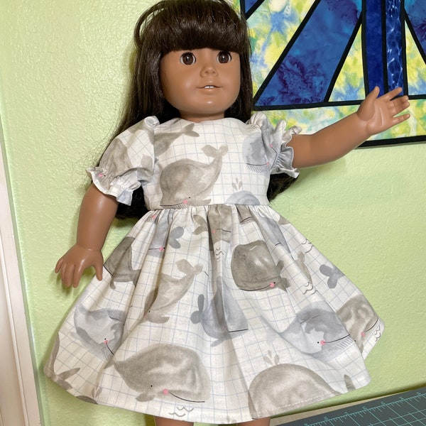 Whales dress for American Girl or Other 18 inch Doll