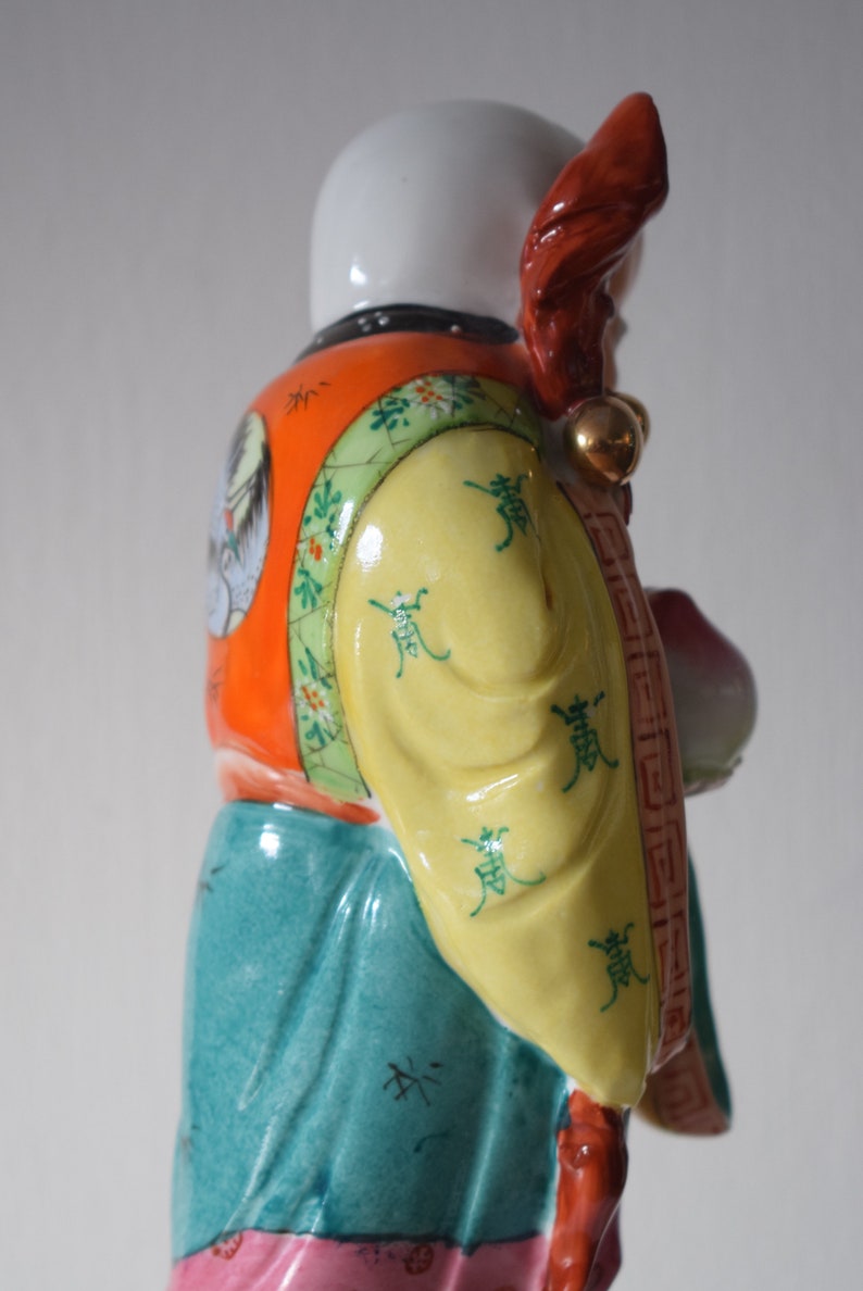 Vintage Chinese Shou Xing Porcelain God of Longevity Figurine Etsy