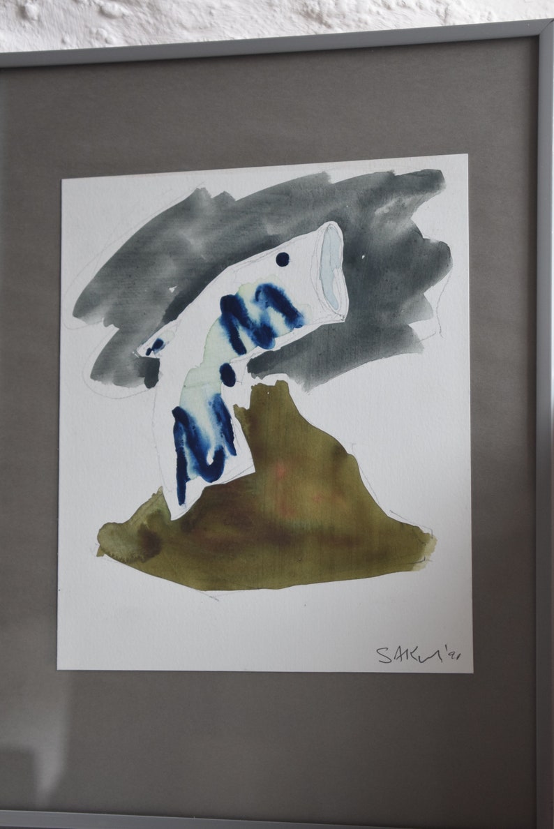 Mixed Media Art Contemporary Art Collectable Stuart Knowles b.1948 Abstract Mixed Media Signed and Dated 1991 Framed Painting Wall Decor