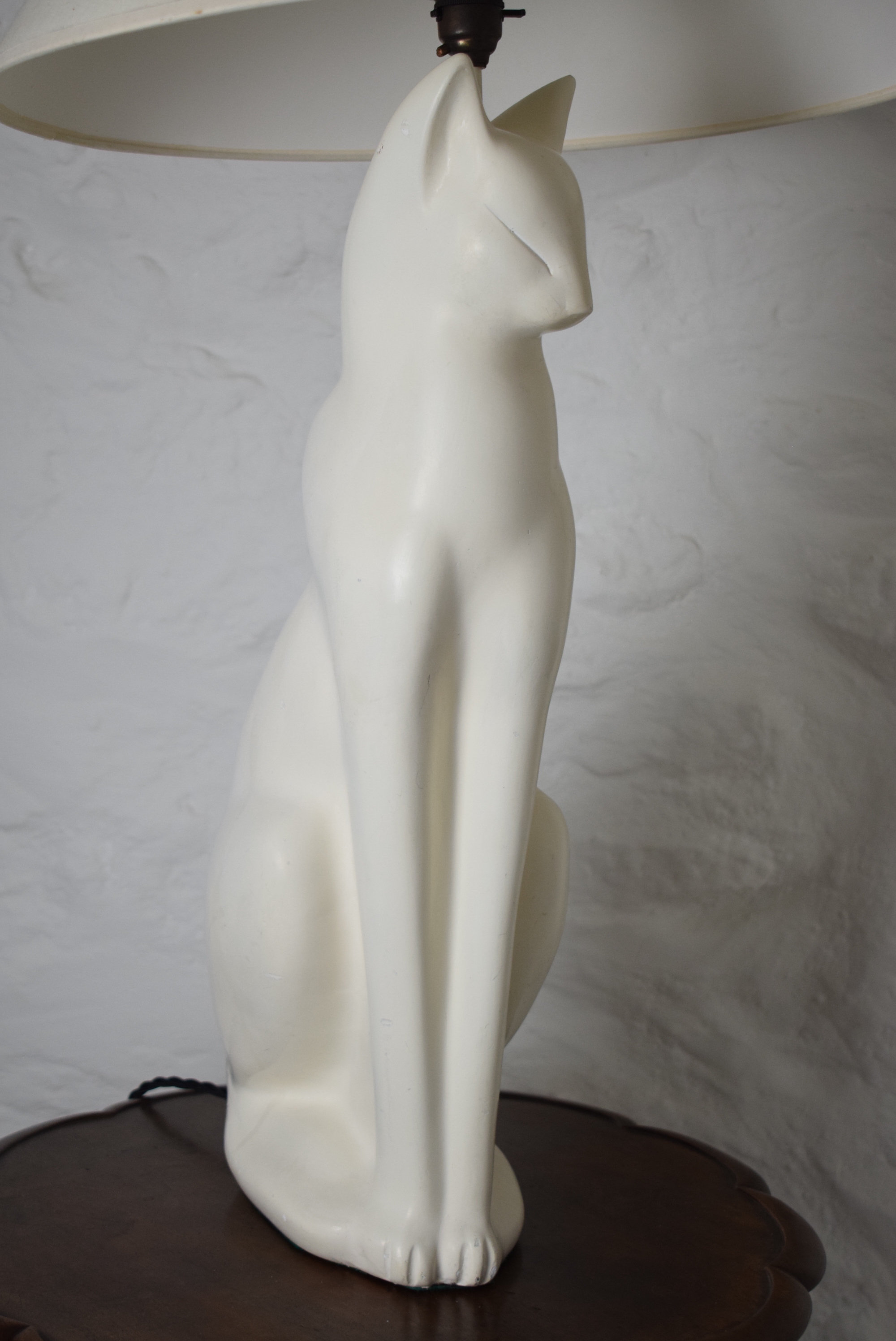 Mid Century White Cat Table Lamp Vintage Cat Lamp Vintage Etsy