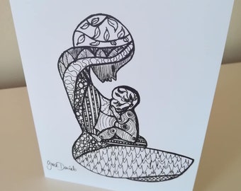 Mama's Milk Breastfeeding Art Card