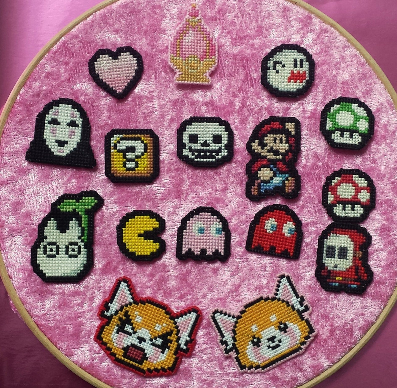 Handmade Cross Stitch pin badges Etsy