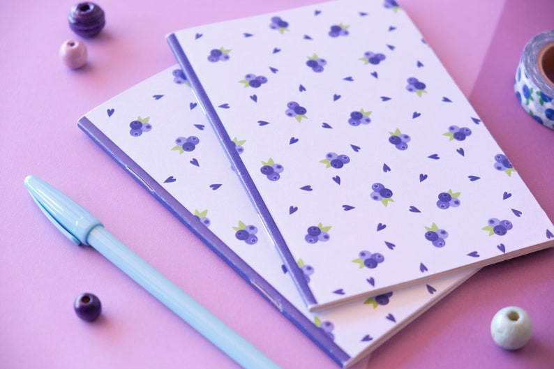A6 Notepad With Original Purple Blueberries Illustration - Etsy