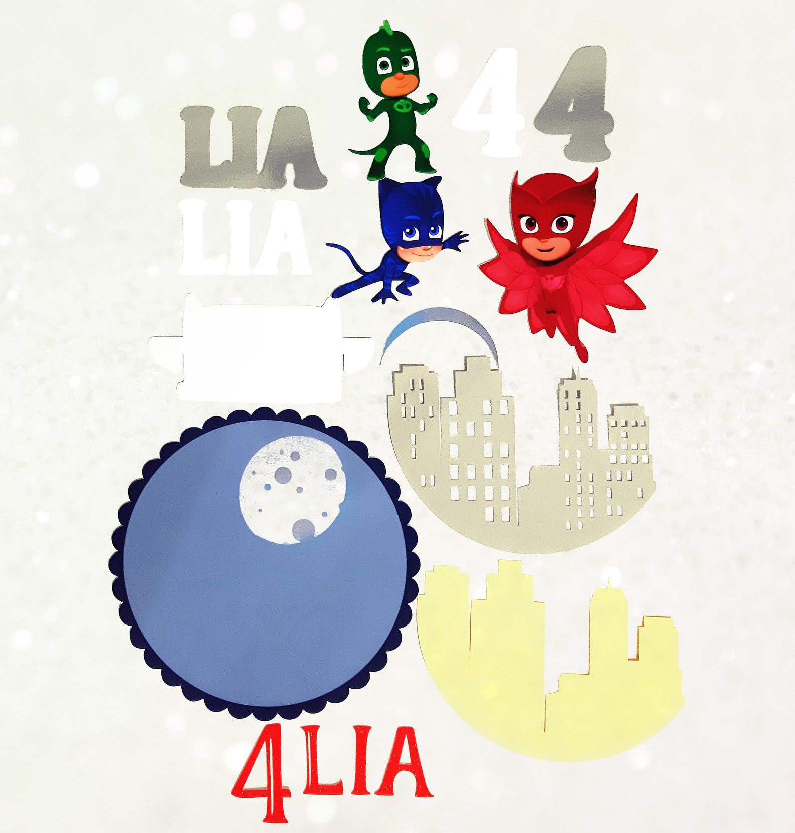 PJ Mask Cake Topper,pjmasks, Superhero Cake Topper, Kids Cake Toppers ...