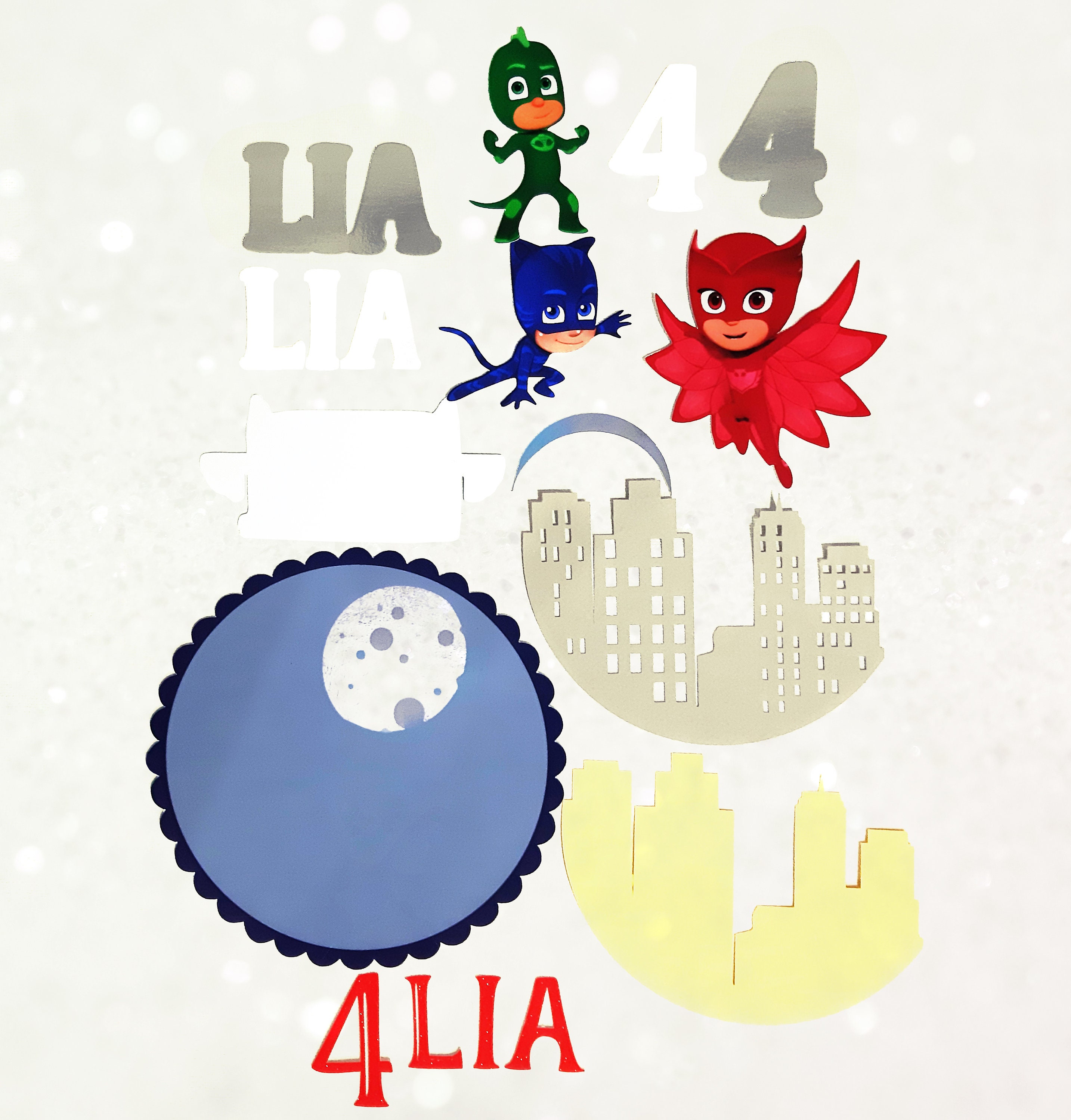 PJ Mask Cake Topper,pjmasks, Superhero Cake Topper, Kids Cake Toppers ...