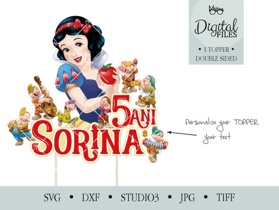 Download Snow White Cake Topper Princess Cake Topper Personalized Etsy