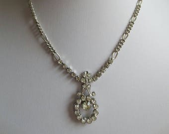 Long Art deco vintage diamante flower necklace with ajustable chain fastener wedding prom party birthday bridesmaid comes in pretty gift