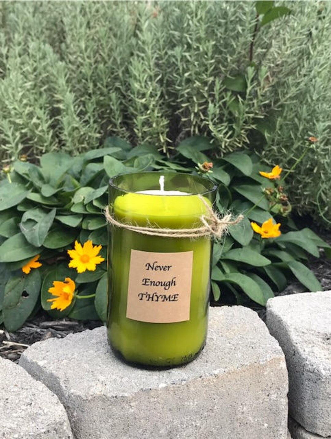 10 Oz , All Natural Beeswax/palm Oil Candle With the Scent of Thyme