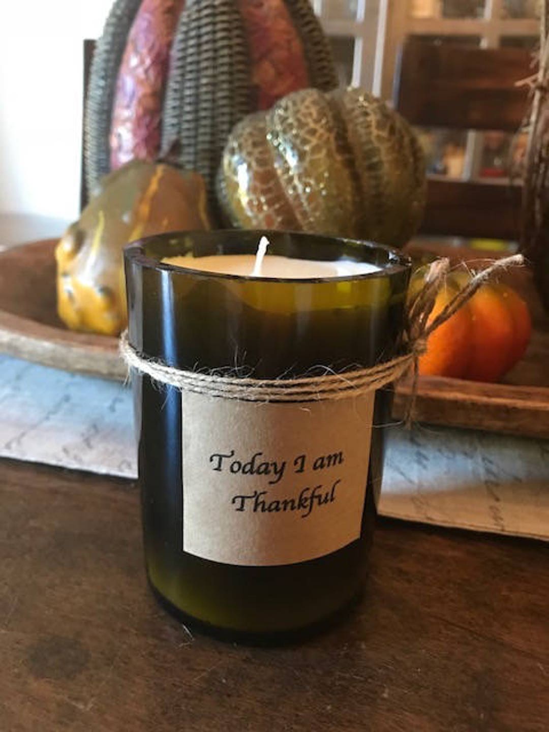 10 Ounce Bees Wax/palm Oil Candle With Pumpkin Oil Scent Etsy