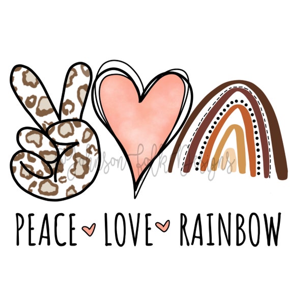 Download Peace Love Rainbow Clipart Png Sublimation Designs Digital Etsy
