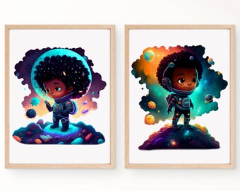 Unique Astronaut Wall Art for Kids Rooms and Nurseries Wall Art for Kids' Bedrooms & Playrooms Boy Astronaut Art