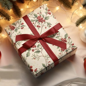 Holly Berry Wrapping Paper
