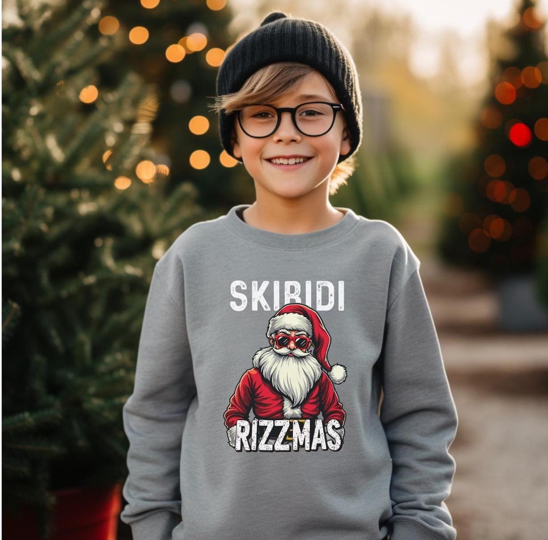 Skibidi Rizzmas Christmas Rizz Santa Claus Charisma Kid Cool Unisex ...