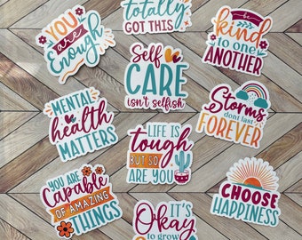 Mental Health Awareness Stickers, Positivity Sticker, Therapy Sticker, Anxiety Stickers, Depression Stickers, Planner Stickers, Laptop Decal