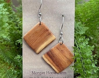 Morgan Horse Farm Black locust earrings. Made from the trees that make up the front lawn of the main house