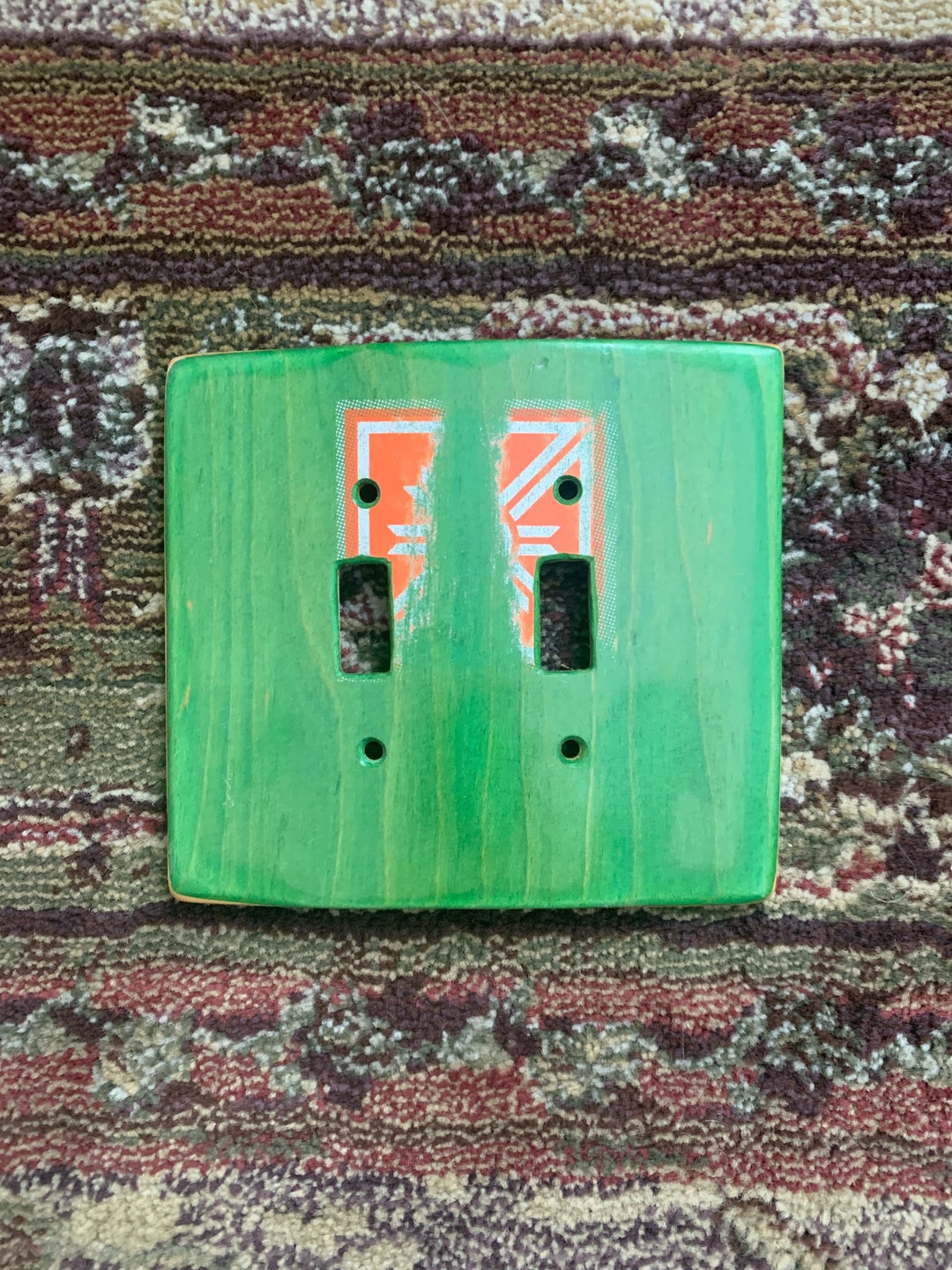 Repurposed Skateboard Deck Double Light Switch Cover Switch Plates