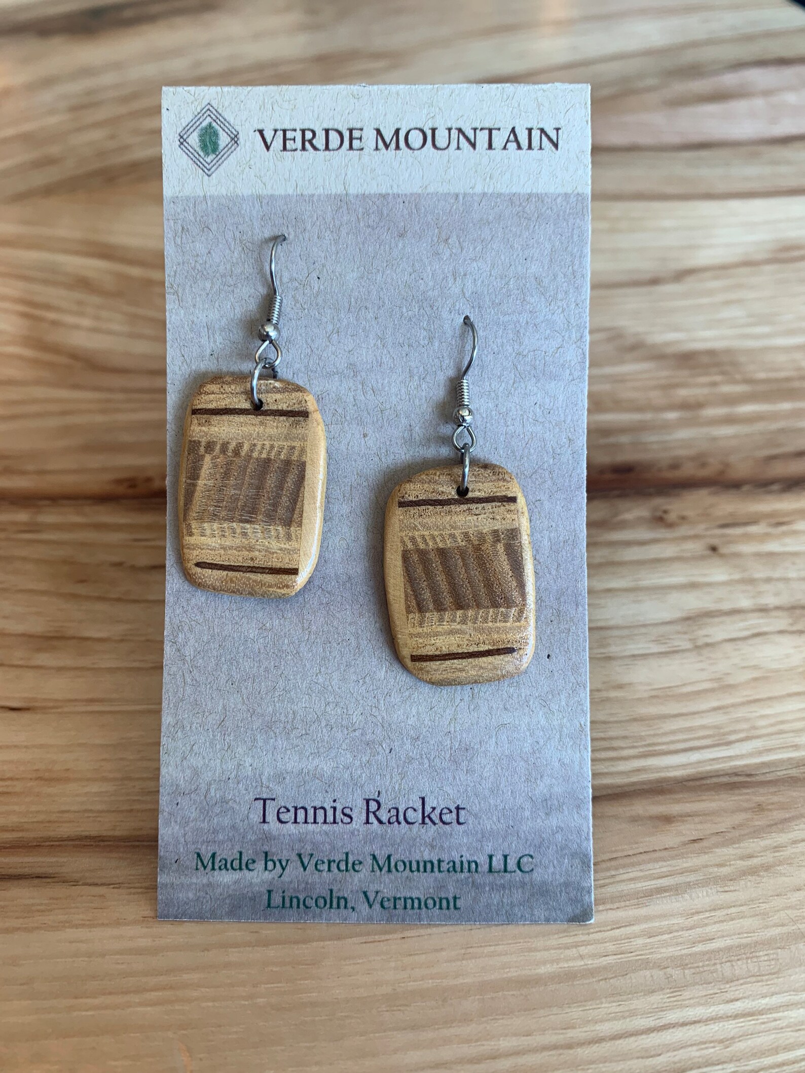 Cut From Vintage Tennis Racket Wooden Earthy Earrings, Cut From the ...