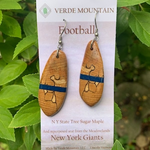 N Y Giants Meadowlands seat and Sugar Maple earrings. State Tree and Sports venue line