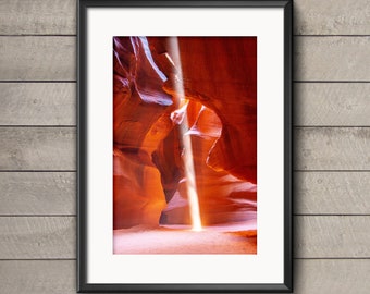 Antelope Canyon, Light Shaft, Arizona, Fine Art Photograph by  SarahFrippMorris, Unframed