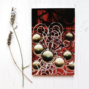 Candles on Stand Blank Greeting Card, Fine Art Photograph by SarahFrippMorris