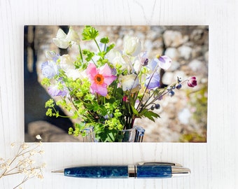 Cottage Garden Flowers Blank Greeting Card, Fine Art Photograph by SarahFrippMorris