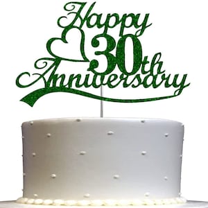 30th Anniversary Cake Topper (Double Sided) Glitter 30th Wedding Anniversary Cake Topper 30th Cake Topper 30th Anniversary Decoration