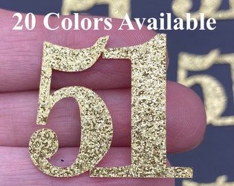 51st Birthday confetti  (1 inch ) Adult Party Glitter 51st Birthday Party Decorations number confetti age 51 birthday party