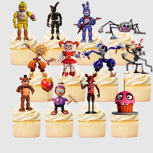 Five Nights of Freddy Cupcake Toppers  (SET OF 12) (3 Inches tall)  Perfect for Your Next Celebration!