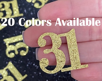 31st Birthday confetti  (1 inch ) Adult Party Glitter 31st Birthday Party Decorations number confetti age 31 birthday party