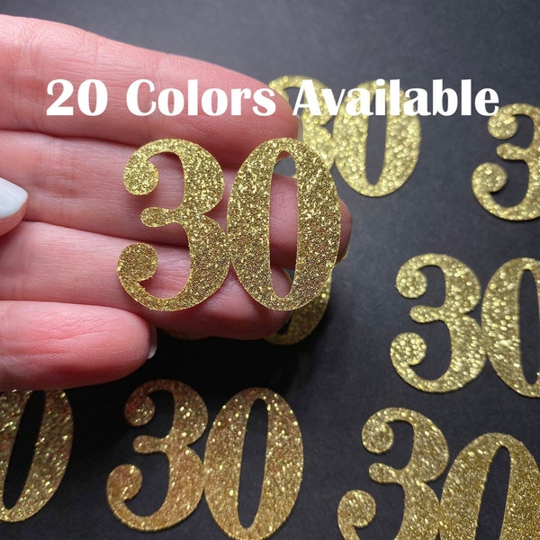 ANY NUMBER  30th Birthday confetti  (1 inch ) Adult Party Glitter 30th Birthday Party Decorations number confetti age 30 birthday party