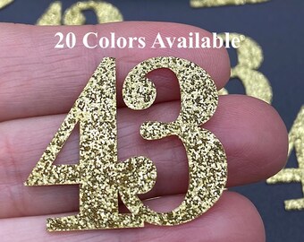 43rd Birthday confetti  (1 inch) Adult Party Glitter Birthday Party Decorations number confetti age 43 birthday party decorations