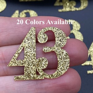 43rd Birthday confetti  (1 inch) Adult Party Glitter Birthday Party Decorations number confetti age 43 birthday party decorations