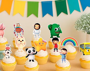 Little Baby Bum Cupcake Toppers Set of 12  Little Baby Bum Birthday Decorations Little Baby Bum Party Decor Little Baby Bum Cupcake Decor