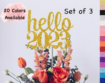 2023 New Years Party Decorations   2023 Centerpiece for New Years  5 inches wide   Glitter Decorations