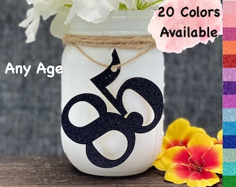 85th Birthday Decorations | Number 85 | Birthday Table Decor | Age 85 Cutout | Mason Jar Tags | Centerpiece for Birthday and Anniversary