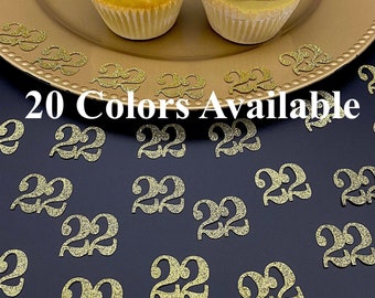 22nd Birthday confetti  (1 inch ) number 22nd Glitter Confetti Party Decorations number 22 confetti age 22 (20 COLORS AVAILABLE)