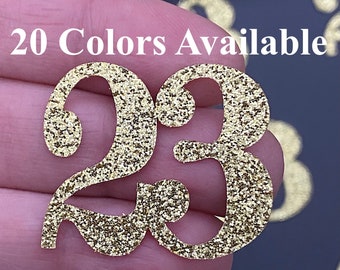 23rd Birthday confetti  (1 inch ) number 23rd Glitter Confetti Party Decorations number 23 confetti age 23 (20 COLORS AVAILABLE)