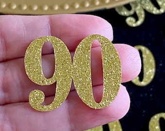 90th Birthday confetti  (1 inch ) Adult Party Glitter 90th Birthday Party Decorations number confetti age 90 birthday party