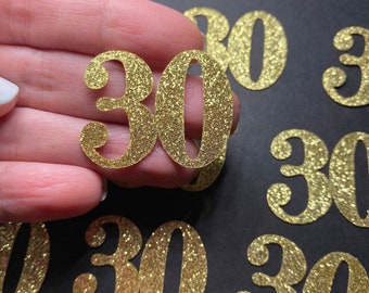 30th Birthday (1 inch) (Set of 50)  Birthday Confetti  30th Party Favors Decor 30 table Decor 30 glitter confetti