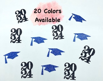 class of 2025   Graduation Confetti (SET OF 50) Graduate Cap and Year Confetti (20 Colors Available )