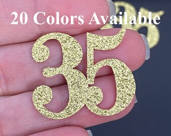 35th Birthday confetti  (1 inch ) Adult Party Glitter 35th Birthday Party Decorations number confetti age 35 birthday party