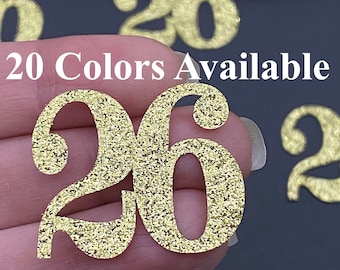 26th Birthday confetti  (1 inch ) number 26th Glitter Confetti Party Decorations number 26 confetti age 26 (20 COLORS AVAILABLE)