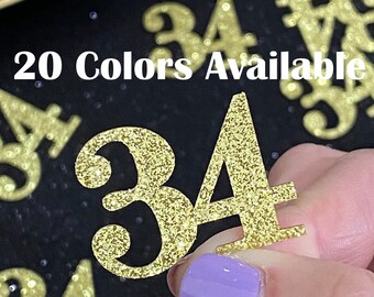 34th Birthday confetti  (1 inch ) Adult Party Glitter 34th Birthday Party Decorations number confetti age 34 birthday party