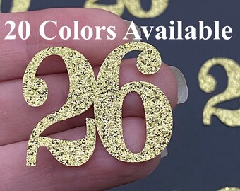 26th Birthday confetti  (1 inch ) number 26th Glitter Confetti Party Decorations number 26 confetti age 26 (20 COLORS AVAILABLE)