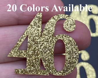 46th Birthday confetti  (1 inch) Adult Party Glitter Birthday Party Decorations number confetti age 46 birthday party decorations