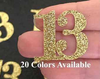 13th Birthday confetti  (1 inch ) number 13 Glitter Confetti Party Decorations number 13 confetti age 13 (20 COLORS AVAILABLE)