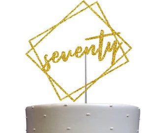 70th Birthday Cake topper | Seventy Cake Topper | Modern Chic Party Decorations | Milestone Celebration | Number 70 | Elegant Party Supplies